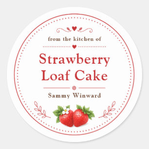 Homemade Strawberry Loaf Cake Label