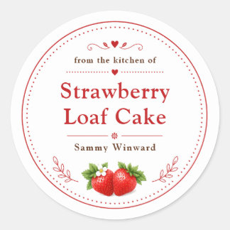 Homemade Strawberry Loaf Cake Label
