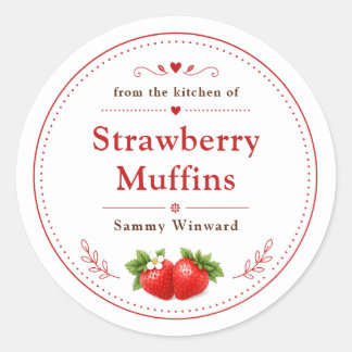 Homemade Strawberry Muffins Label