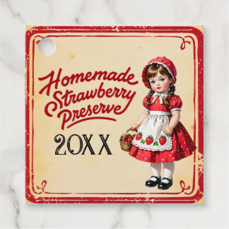 Homemade Strawberry Preserve Vintage Favour Tags