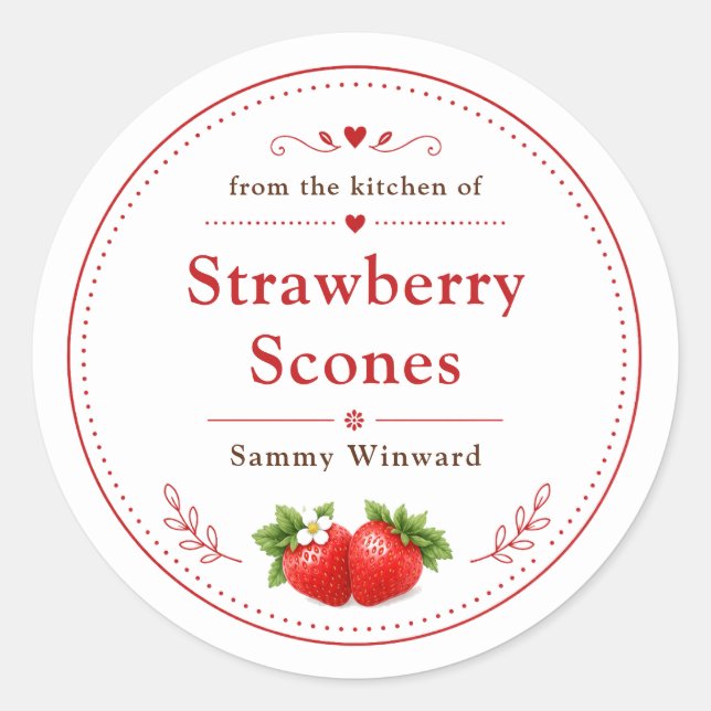 Homemade Strawberry Scones Label (Front)