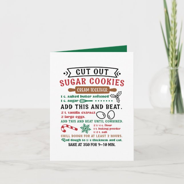Homemade sugar cookie recipe customisable holiday card (Front)