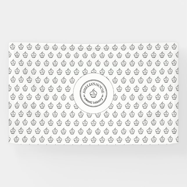 Homemade sweet bakery business logo custom white banner (Horizontal)