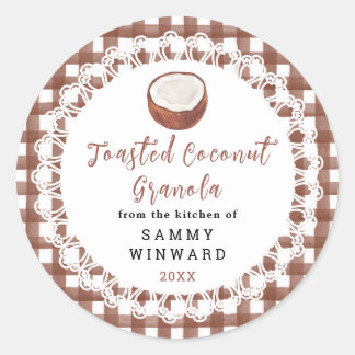 Homemade Toasted Coconut Granola Label