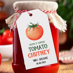 Homemade Tomato Chutney with red tomato pattern Gift Tags