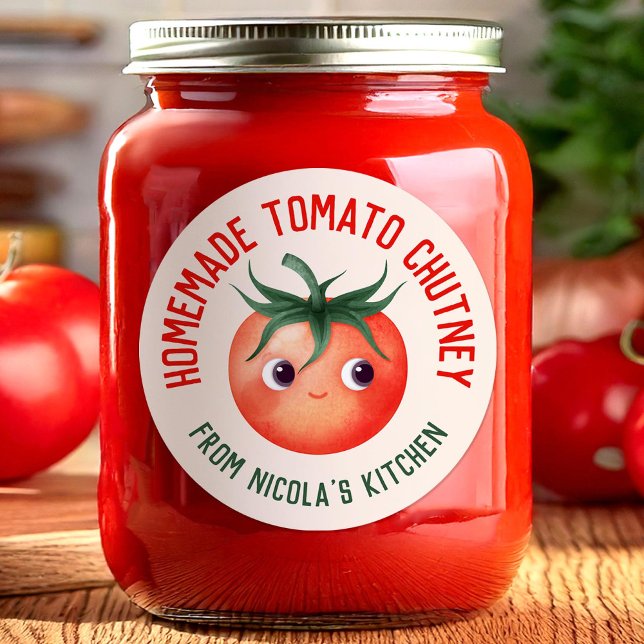 Homemade Tomato Chutney with your own recipe Classic Round Sticker (Creator Uploaded)