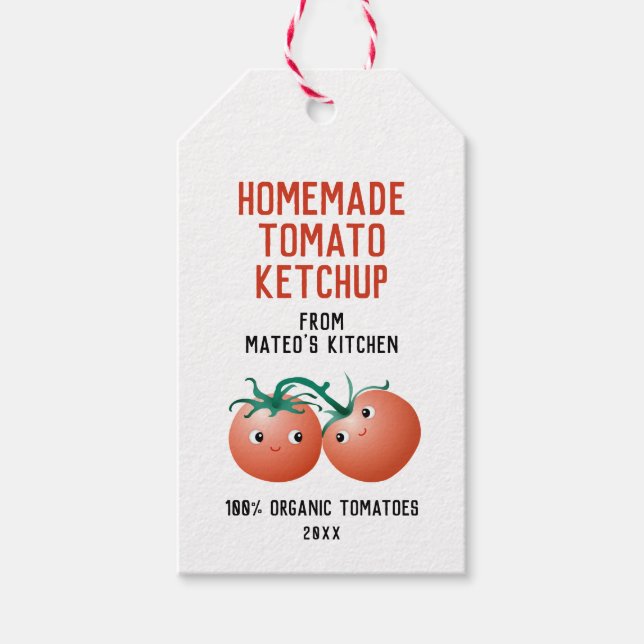 Homemade Tomato Ketchup Gift Tag with custom name (Front)