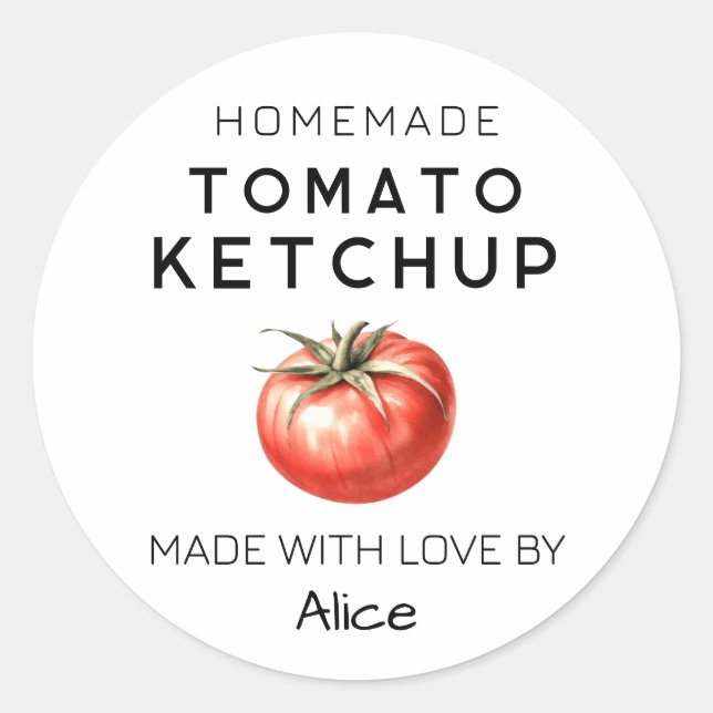 Homemade tomato Ketchup label (Front)
