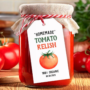 Homemade Tomato Relish with red tomato design Gift Tags