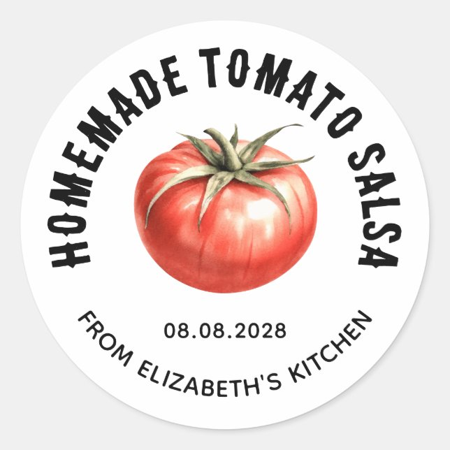 Homemade Tomato Salsa canning label (Front)