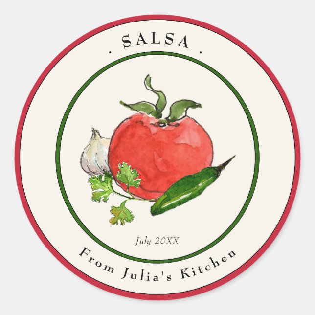 Homemade Tomato Salsa Jar label (Front)