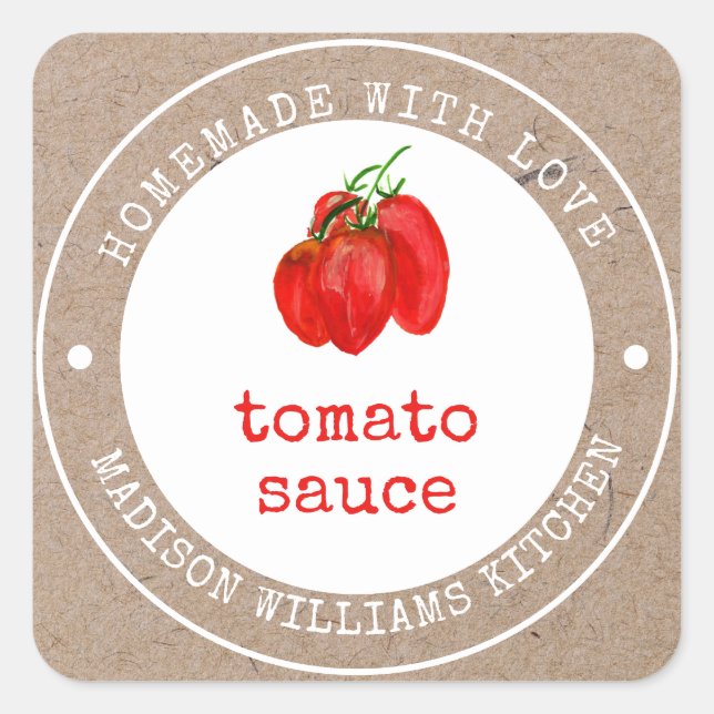 Homemade Tomato Sauce Canning Label (Front)