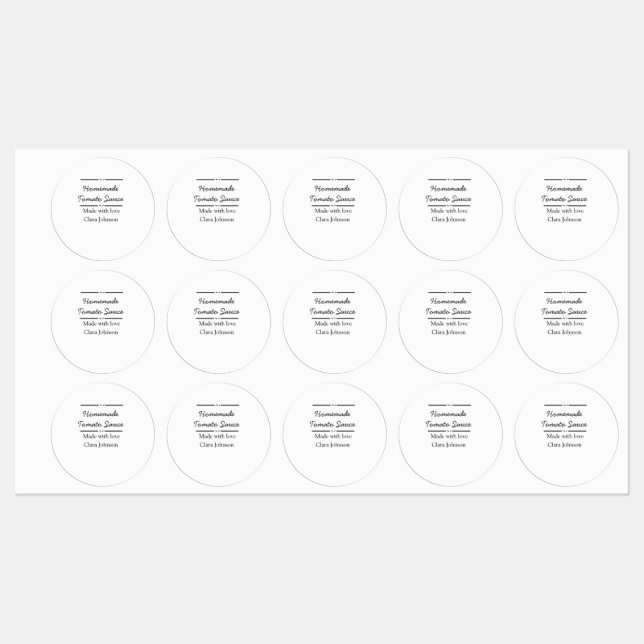 Homemade tomato sauce made with love add name text (Sheet)