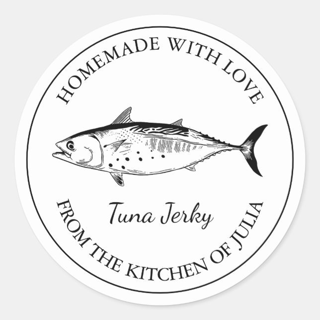 Homemade Tuna Jerky Label (Front)