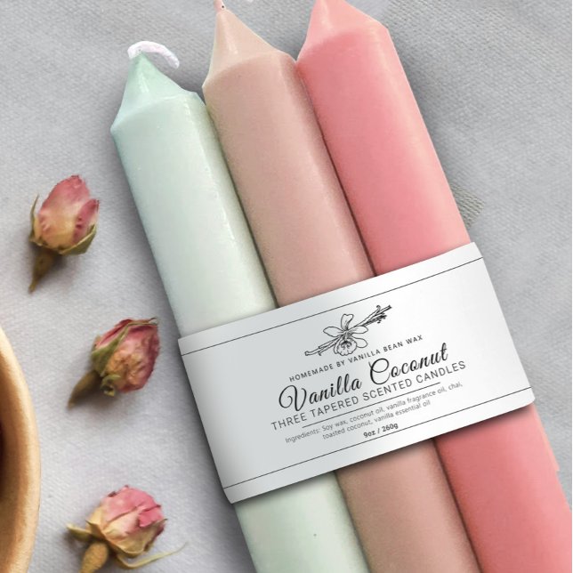 Homemade vanilla coconut candle belly band label invitation belly band (Creator Uploaded)