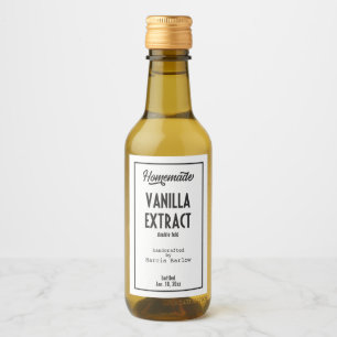 Homemade Vanilla Extract Food and Beverage Label