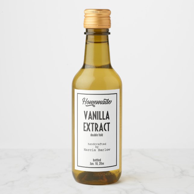 Homemade Vanilla Extract Food and Beverage Label  (Front)