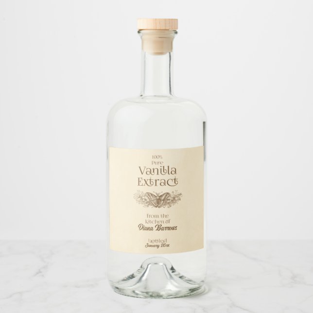 Homemade Vanilla Extract Food and Beverage Label (Front)
