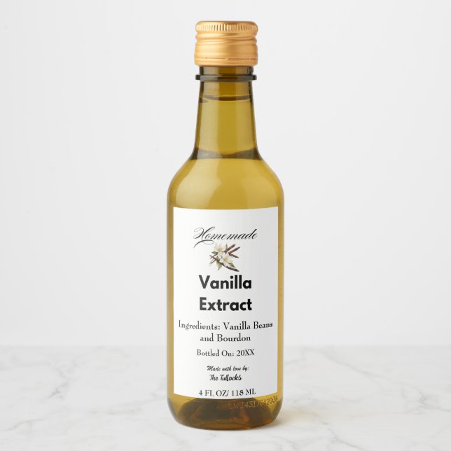 Homemade Vanilla Extract Gift Personalised Product Wine Label (Front)