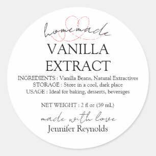 Homemade Vanilla Extract Label Instructions