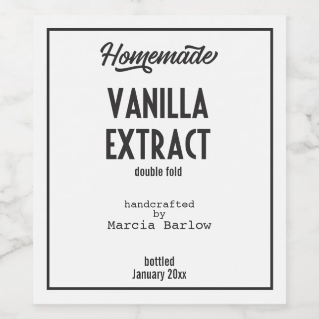 Homemade Vanilla Extract Lrg Food & Beverage Label (Single Label)