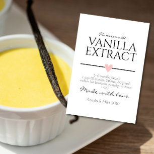 Homemade Vanilla Extract Recipe Heart jar Food Label