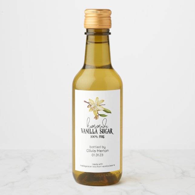 Homemade Vanilla Sugar Food and Beverage Label  (Front)