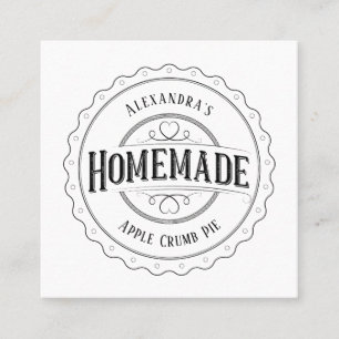 Homemade Vintage Personalised Label Business Cards