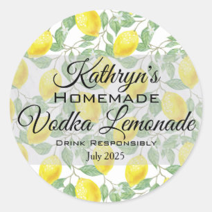 Homemade Vodka Lemonade Classic Round Sticker
