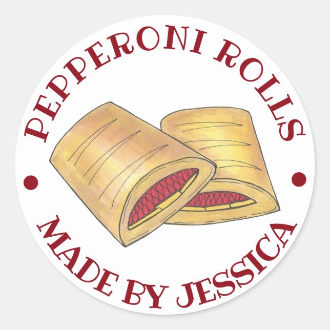 Homemade West Virginia Pepperoni Rolls Baked By Classic Round Sticker (Front)