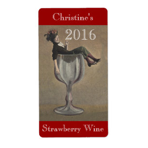 Homemade Wine 2016 Antique Lady Labels Personalise
