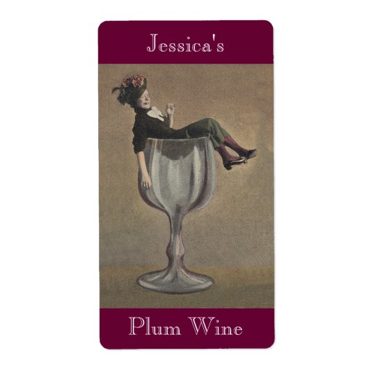 Homemade Wine Antique Fun Lady Labels Personalise