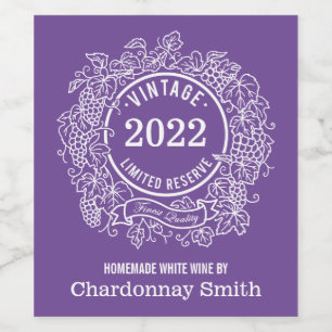 Homemade Wine Personalised Vintage Grapevine Wine Label