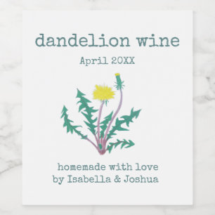 Homemade with Dandelion Wine label