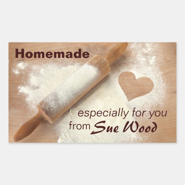 Homemade with Heart Custom Baking Stickers (Front)
