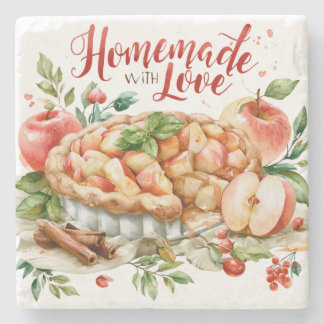 Homemade With Love Apple Pie Stone Coaster