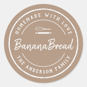 Homemade with Love Bakery Logo Baking Gift Classic Round Sticker