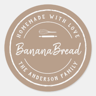 Homemade with Love Bakery Logo Baking Gift Classic Round Sticker