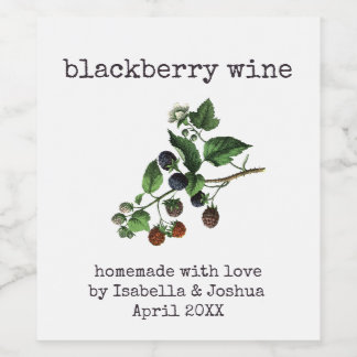 Homemade with  Love Blackberry Wine  Wine Label