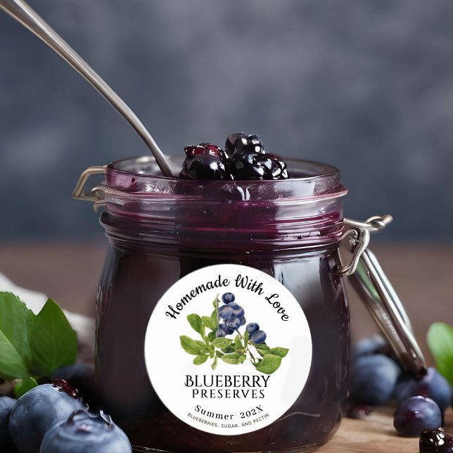  Homemade With Love Blueberry Preserves Summer202X Classic Round Sticker (Creator Uploaded)