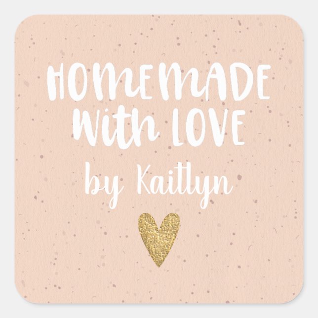 Homemade With Love Blush Pink Sticker (Front)