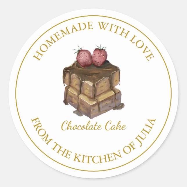 Homemade with love Cake Label | White (Front)