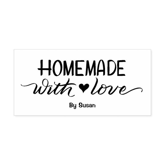Homemade With Love Calligraphy Rubber Stamp (Imprint)