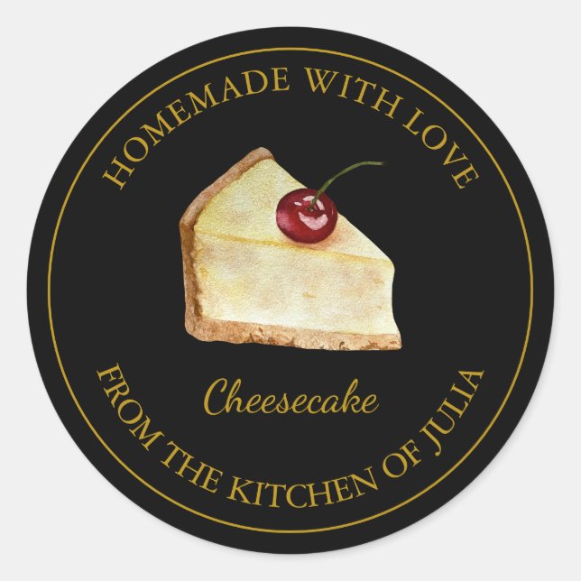 Homemade with love Cheesecake Label | Black (Front)