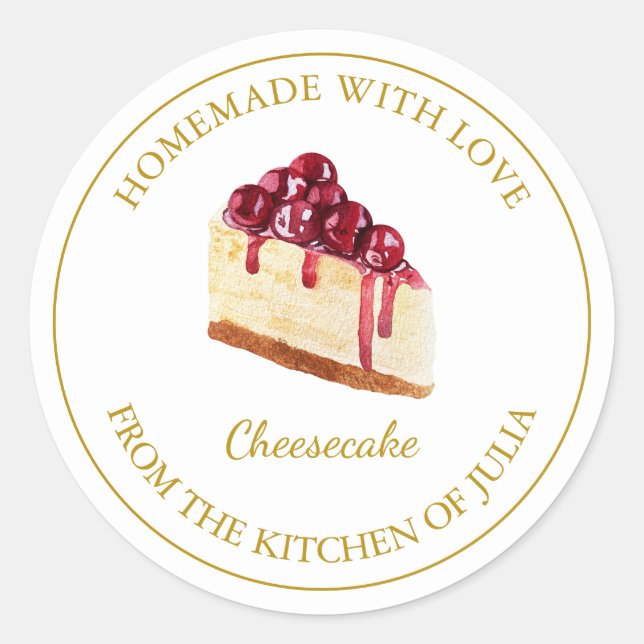 Homemade with love Cheesecake Label | White (Front)