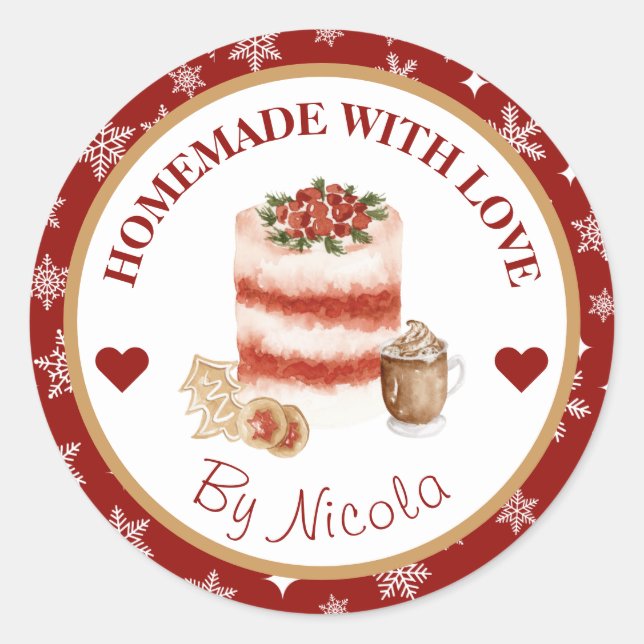 Homemade With Love Christmas Baking Label (Front)