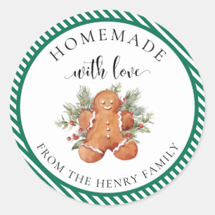 Homemade With Love Christmas Gift Tag Stickers
