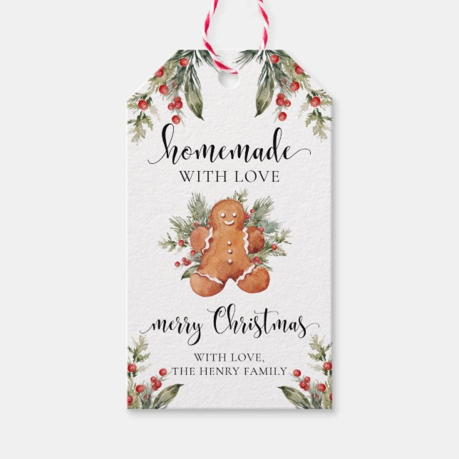 Homemade With Love Christmas Gift Tags (Front)