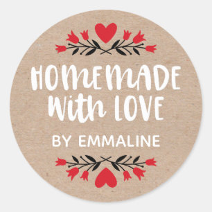 Homemade With Love Classic Round Sticker