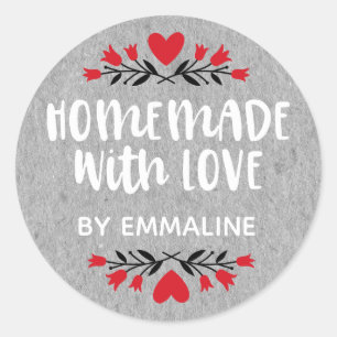 Homemade With Love Classic Round Sticker